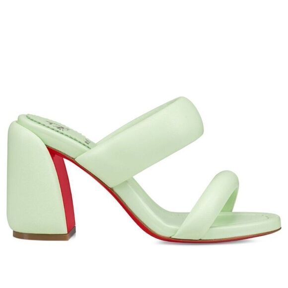 Christian Louboutin Inflama Sab 85 Mint Green Leather Mules 38 - Picture 1 of 8